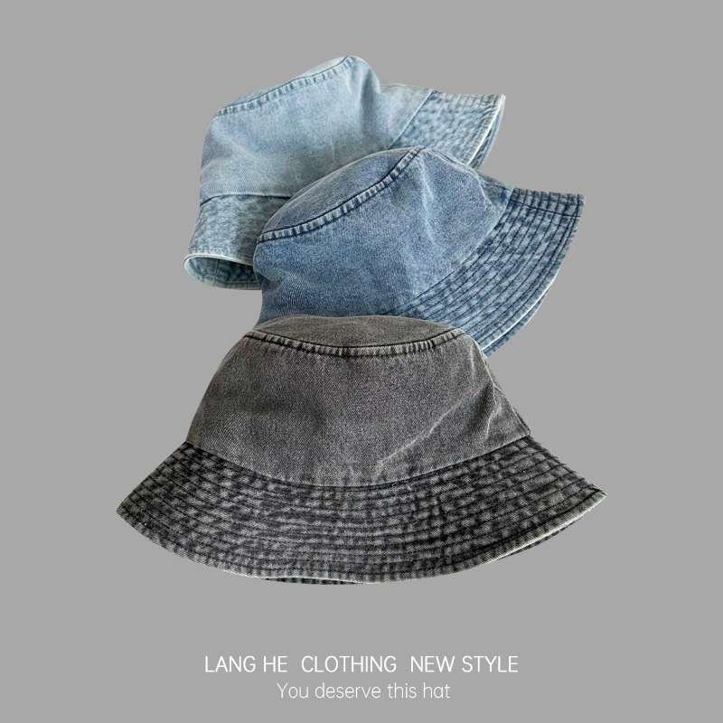 Picture of Cowboy Fisherman Hat Women's Face Show Small New All-match Washed Distressed Basin Hat Casual All-match Outdoor Travel Men's Hat