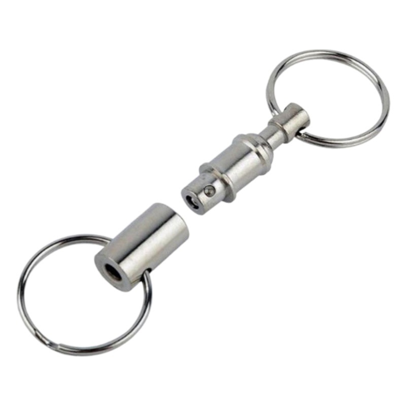 Foreign trade supply quick disassembly key ring separation detachable double ring key chain outdoor child and mother key ring