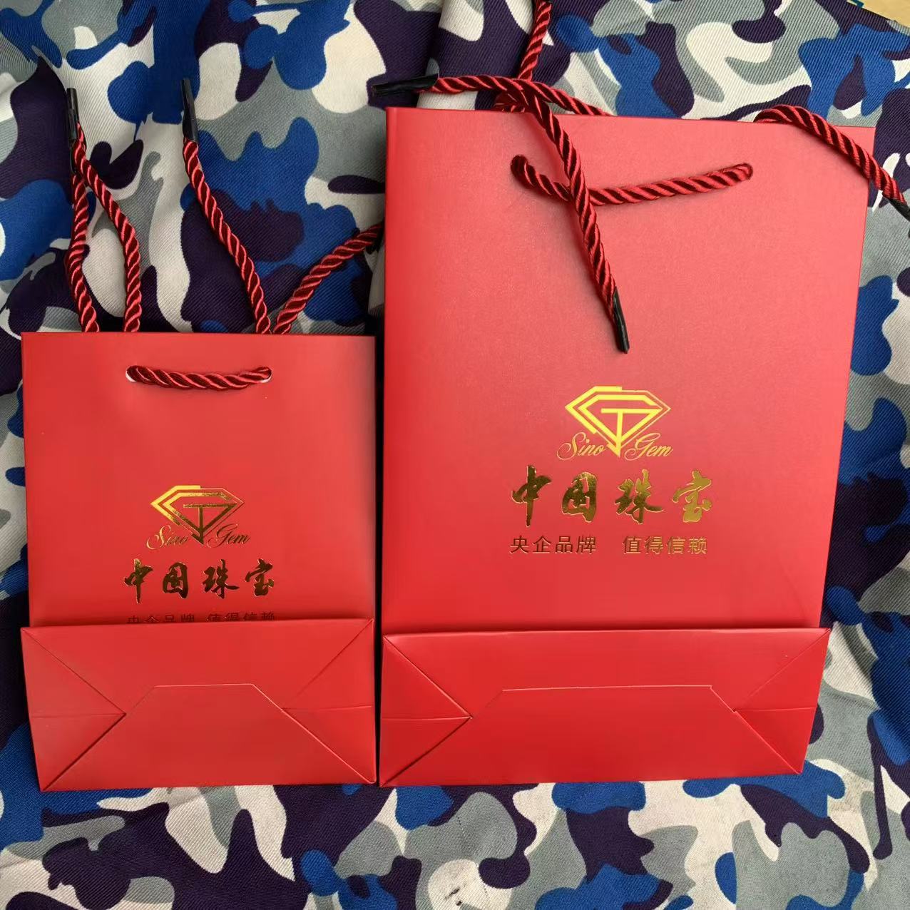 red paper bag * jewelry paper bag gold jewelry tote bag in stock ring necklace packaging paper bag wholesale