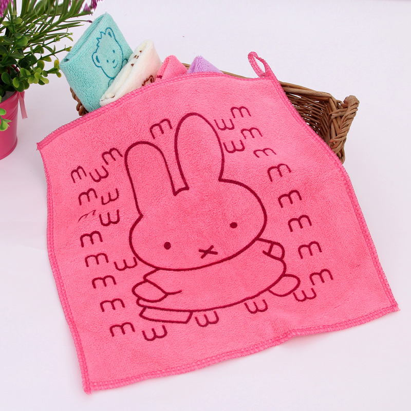 Manufacturer Wholesale Kindergarten Square Towel Cartoon Absorbent Children's Small Towel Microfiber Children's Towel Gift Quick-Drying Towel