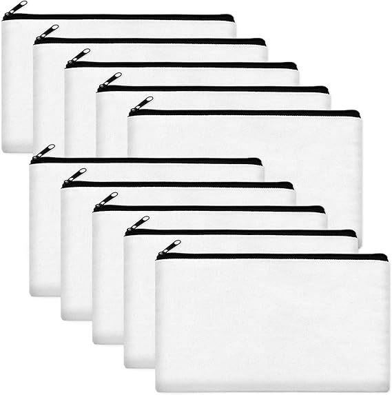 Amazon Cotton Canvas Bag Zipper Bag Creative Drawing Brush Bag Storage Bag Student Stationery Cosmetic Packaging Bag
