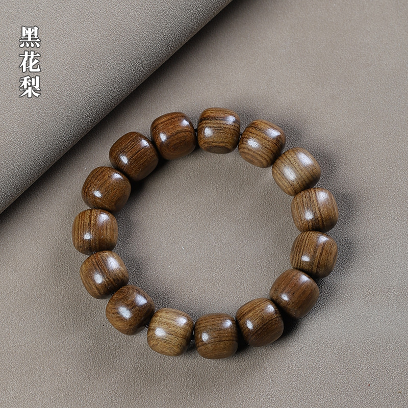 Picture of Black pear old beads men and women hand string text play beads beads mahogany popular jewelry wooden jewelry