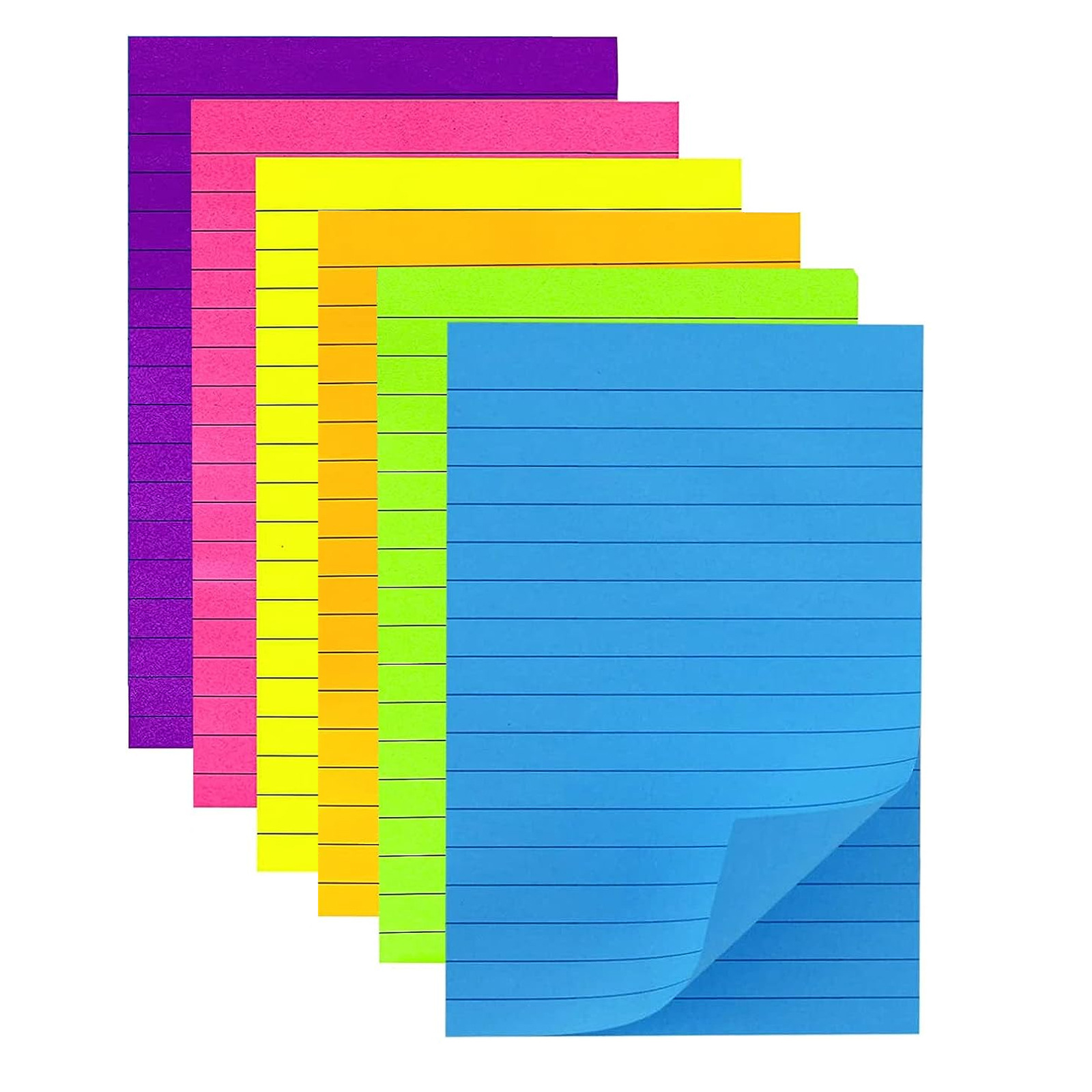 Picture of In stock fluorescent horizontal sticky note color line note paper student office N times stickers