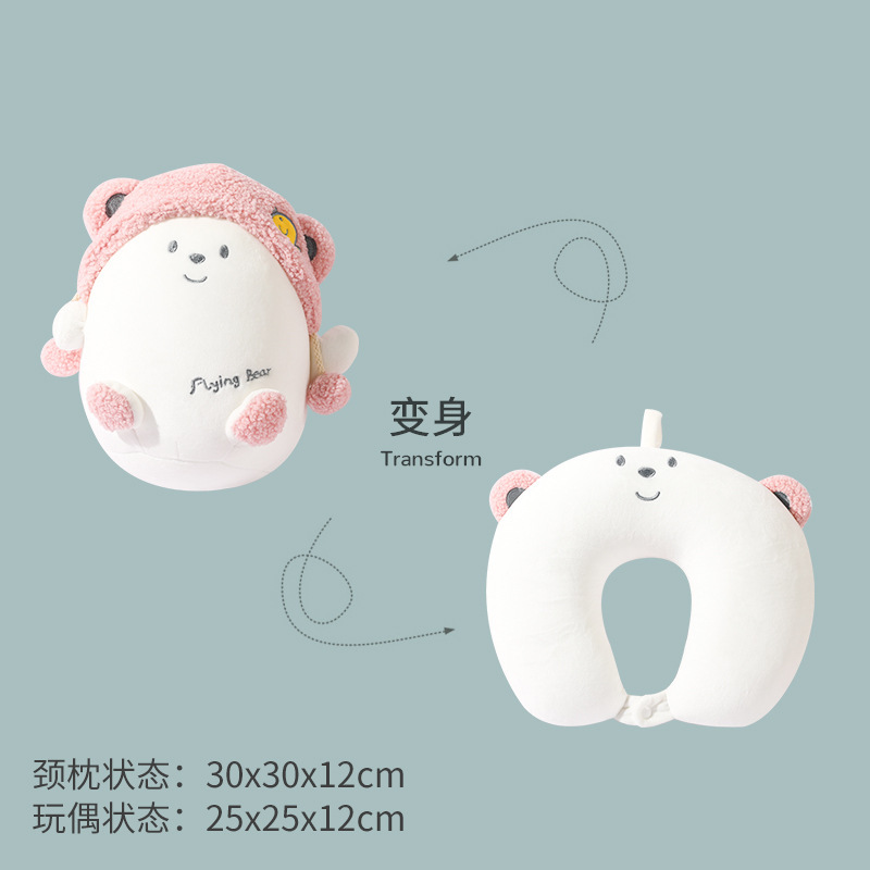 Picture of Penguin U-Shaped Pillow Foam Particle Neck Pillow Cartoon Shape Two-In-One Transformable Pillow Hug Pillow Convertible Neck Pillow