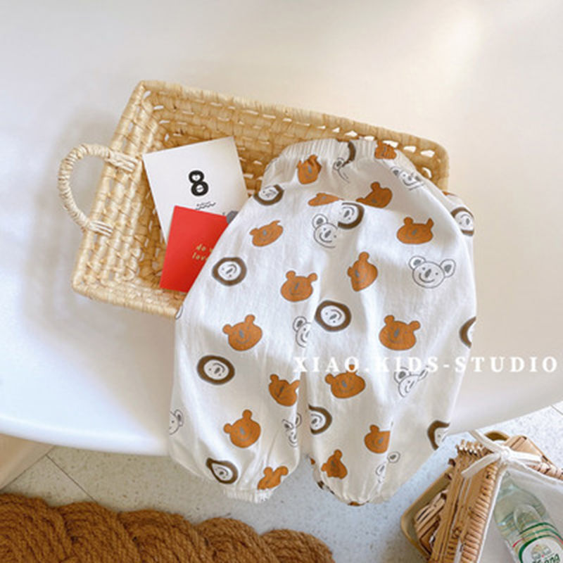 Picture of Boys' Holiday Sunscreen Pants Children's Vintage Floral Summer All-match Anti-mosquito Pants Summer Printed Mid-waist Beach Pants
