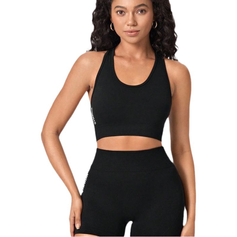 Picture of Yoga Clothing suit Women's Tight-fit Slimming Running High-intensity Training Fitness Underwear Summer Sports Vest Two-piece Set