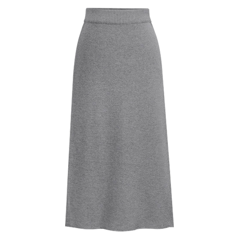 Picture of Skirt women's slimming mid-length plus size woolen skirt split hip skirt one-step skirt high waist long skirt 75cm