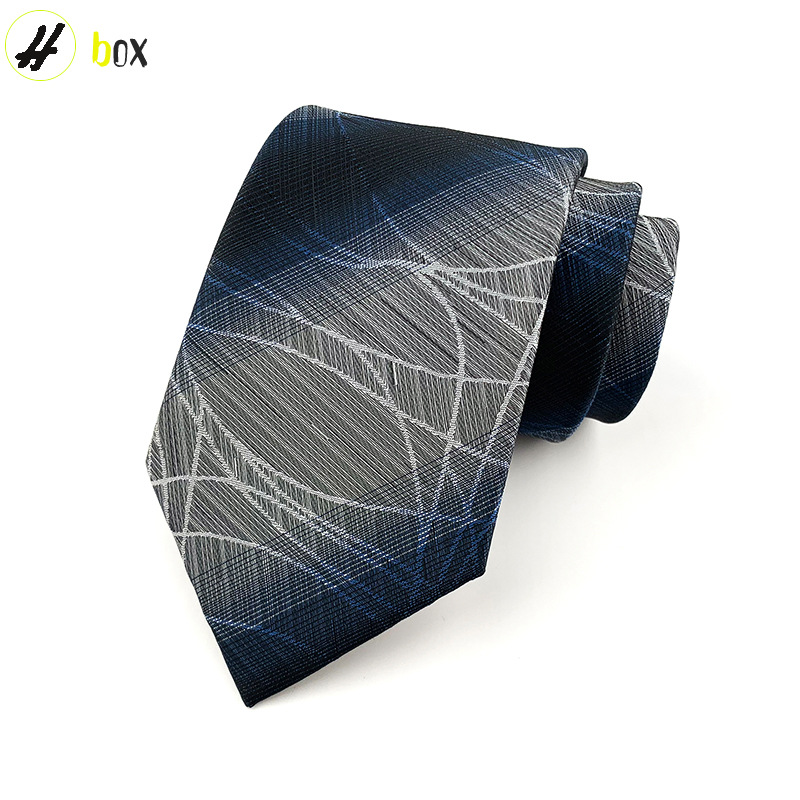 Picture of Men's Tie Jacquard Silk 8cm Hand Tie Professional Dress Interview Business Stripe Tie Men's in stock Wholesale