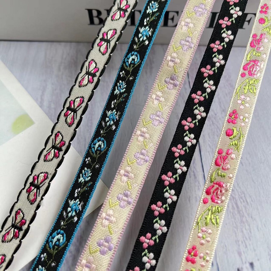 National jacquard ribbon narrow butterfly small flower graphic clothing accessories AH-2820 wide 1CM