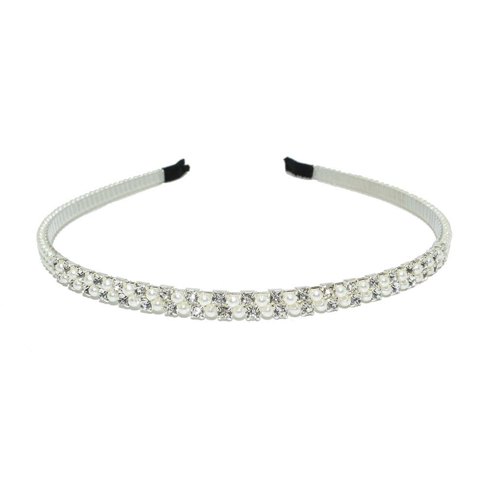 Picture of European and American Hot Selling Ladutong Large Pearl Headband Wedding Headwear Photo Studio Jewelry Handmade Beaded Pearl Headband