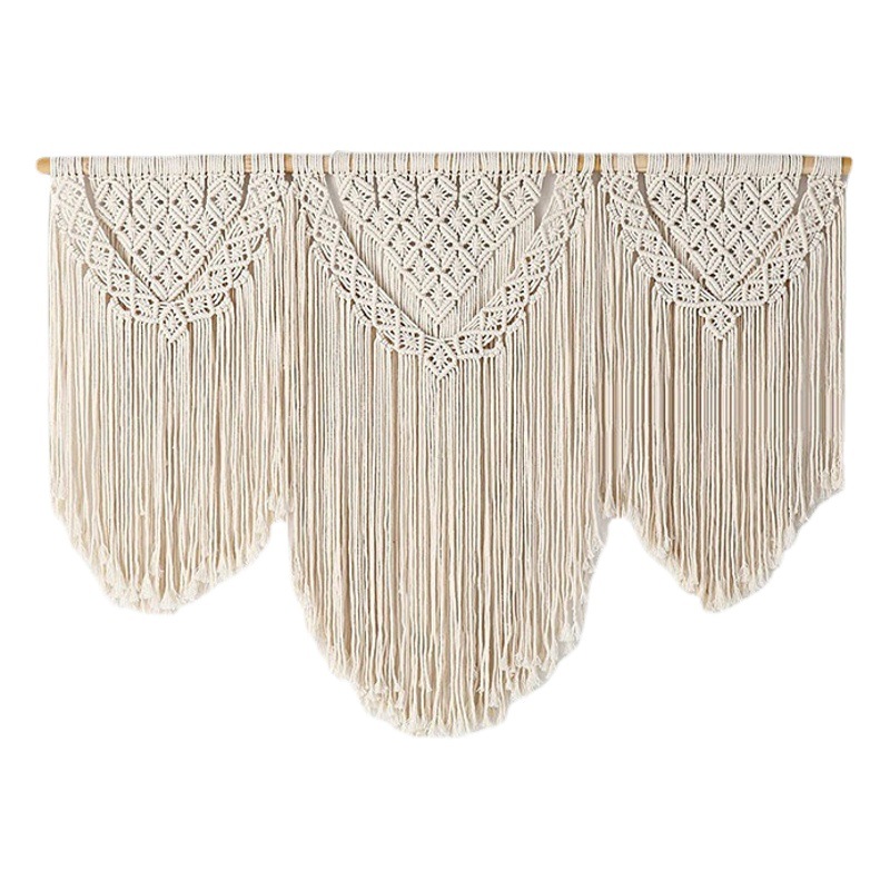 Cotton rope woven combination tapestry Bohemian tassel wedding decoration ornaments simple decorative partition door curtain stitching