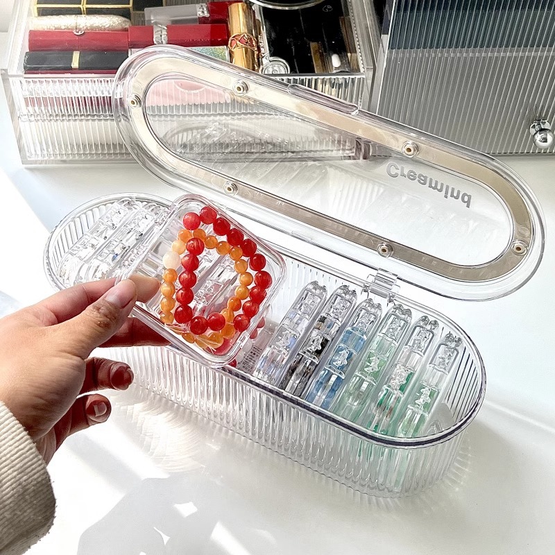 Picture of Handstring Storage Box Transparent Acrylic Crystal Beaded Bracelet Special Sealed Box Anti-oxidation Portable Jewelry Box