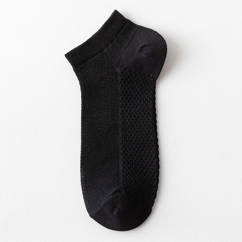 Picture of Socks Men's Summer Thin Pure Color Sweat-Absorbent and Deodorant Socks Pure Cotton Breathable Thin Mesh Business Short Socks for Men
