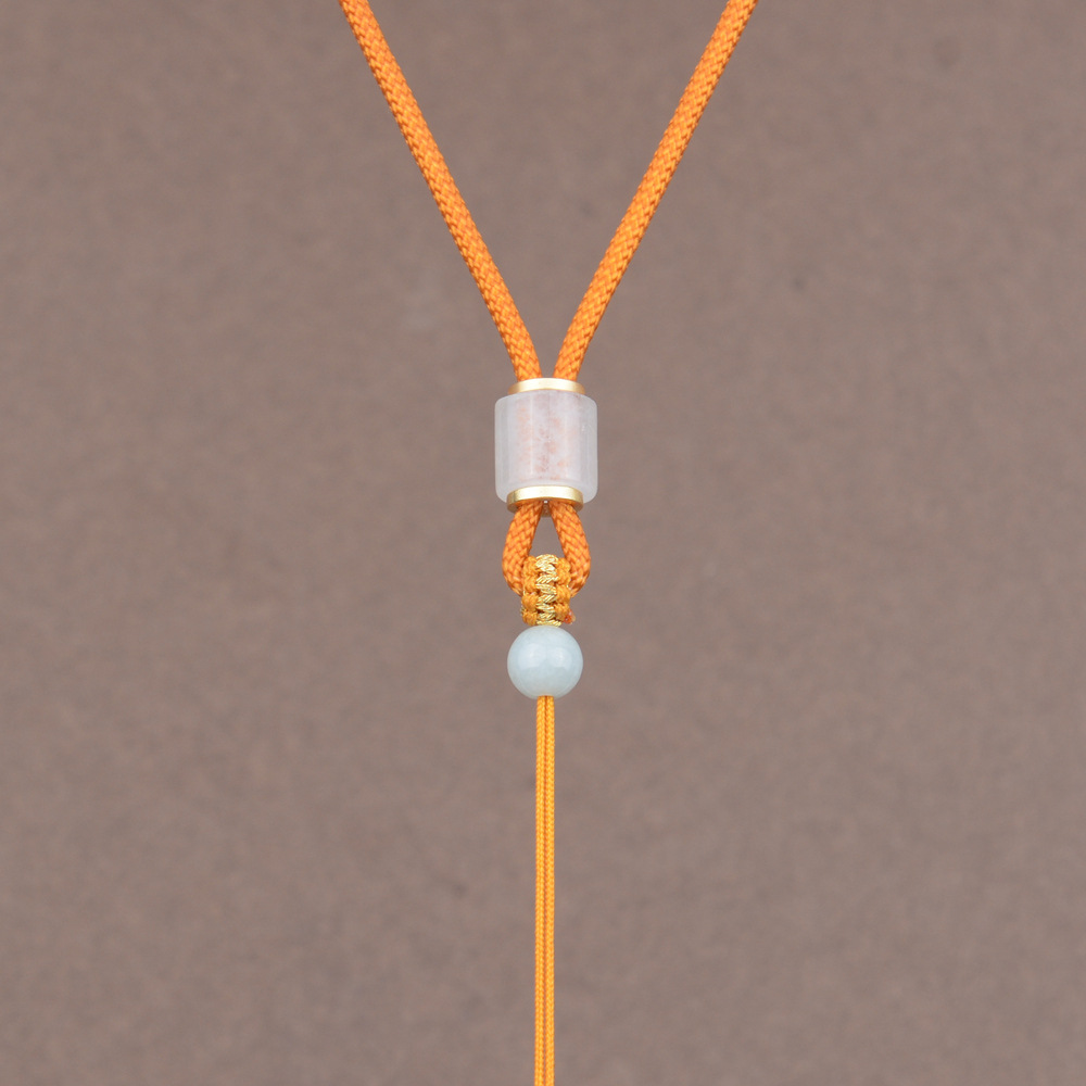 Picture of Jadeite Pendant Lanyard Adjustable Pendant Necklace Matching Rope Bashan Jade Hand-woven Neck Pendant Rope for Men and Women