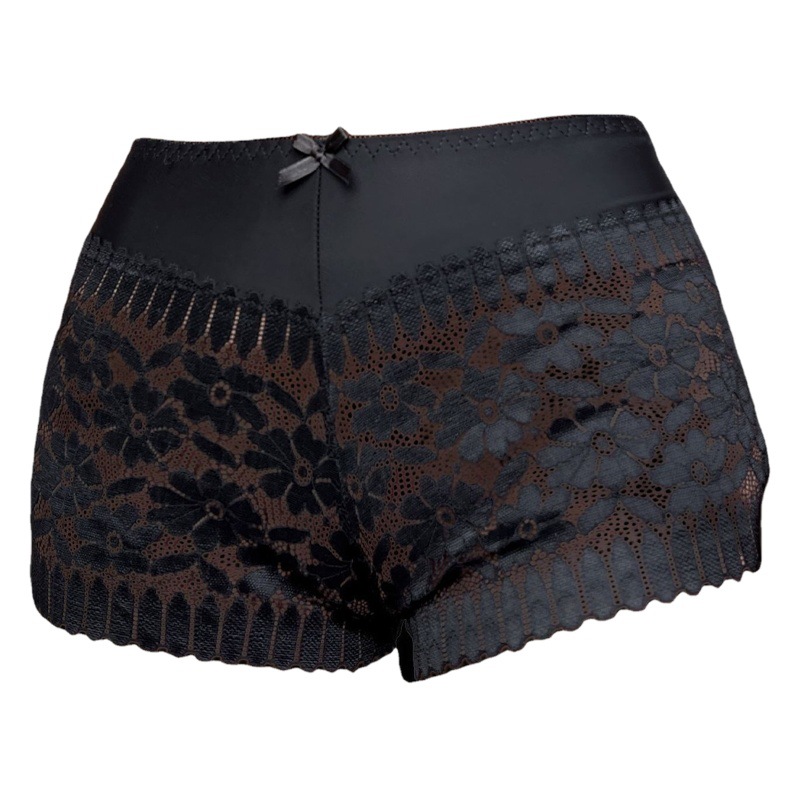 Women's Hollow Boxers European and American Sexy Lace Mid-Waist Hip Breathable Perspective Underwear Panties Cross-border Explosions
