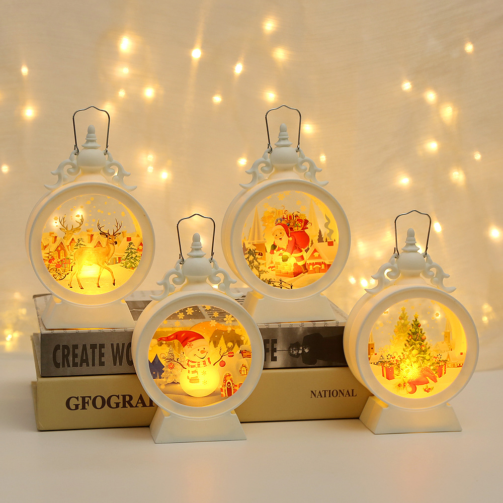 Picture of Cross-border Christmas decorations wind lamp LED retro portable lamp Christmas gift lighting scene layout ornaments