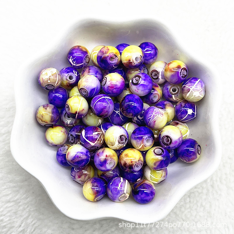 Picture of In stock two-color round beads glass beads loose beads handmade diy bracelet accessories wholesale necklace jewelry beaded material
