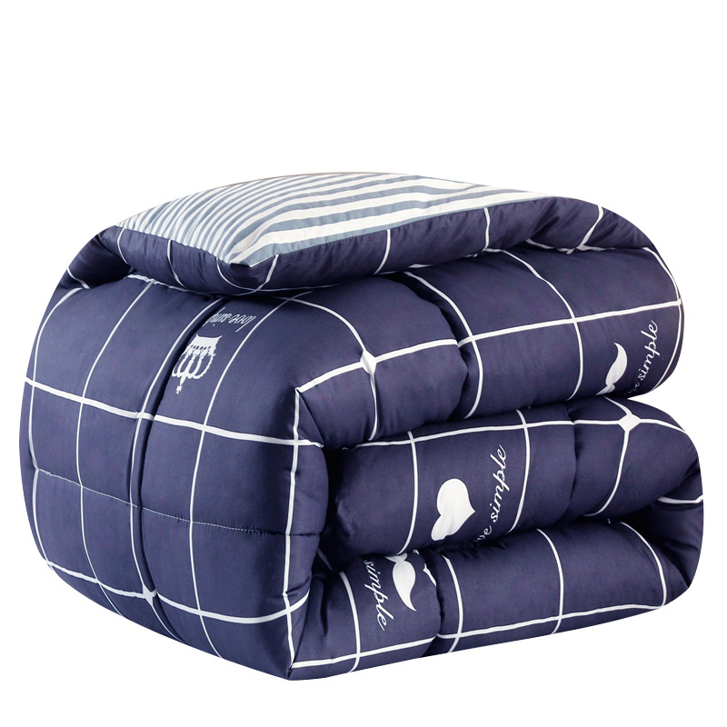 Picture of Factory wholesale thick warm winter quilt single student dormitory quilt double core bedding four seasons feather silk quilt