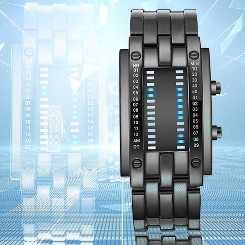 Cross-Border Hot Selling Led Lava Digital Watch Two-In-One Watch Male and Female Students Simple Couple Two-Line Digital Watch Wholesale