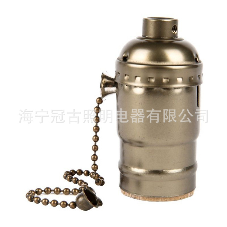 E26 E27 zipper aluminum lamp holder retro bronze lamp holder DIY chandelier lamp holder