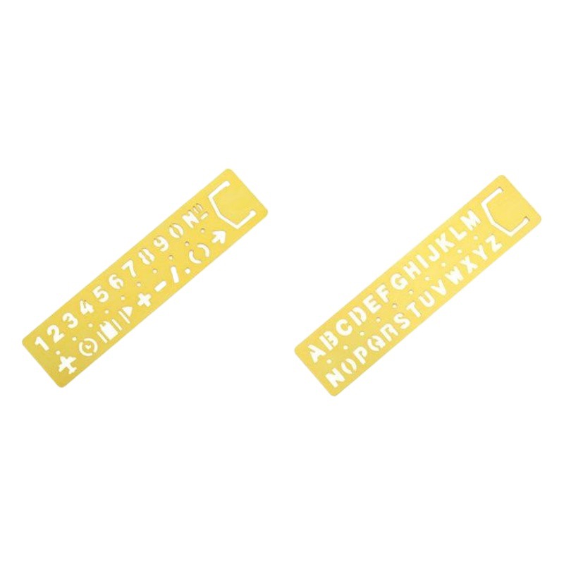 Metal Bookmark Measuring Drawing Ruler Primary School Students Hollow Bookmark Multifunctional Alphanumeric Template Ruler