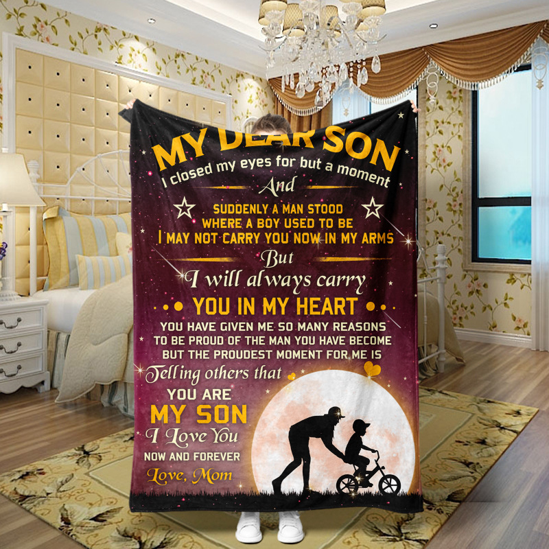 Picture of Family love teachers and students girlfriends love message flannel blanket summer air conditioning blanket autumn and winter nap printing blanket
