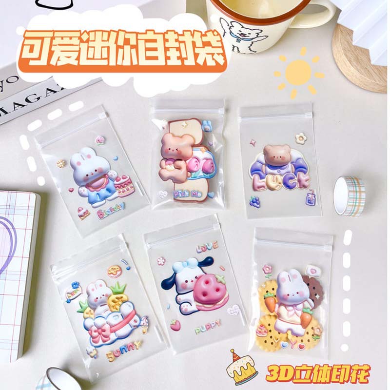 Halloween Cute Small Pe Bag Sealed Bag Cartoon Bear Cookie Candy Mask Small Storage Packaging Bag