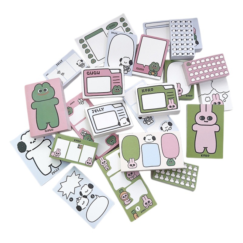 Three small animals series mini brick cute student note book learning note plan paper note paper 100p