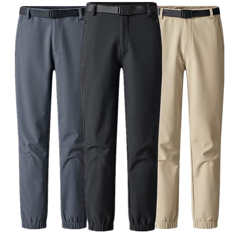 2025 Autumn/Winter New Outdoor Softshell Pants for Men, Windproof, Warm, Fleece-Lined, Casual Jogger Pants for Couples, Women's Style