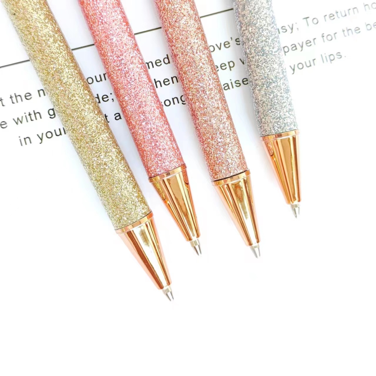 Picture of Press ball pen spot wholesale gold pink press pen creative rainbow PU foreskin gift advertising