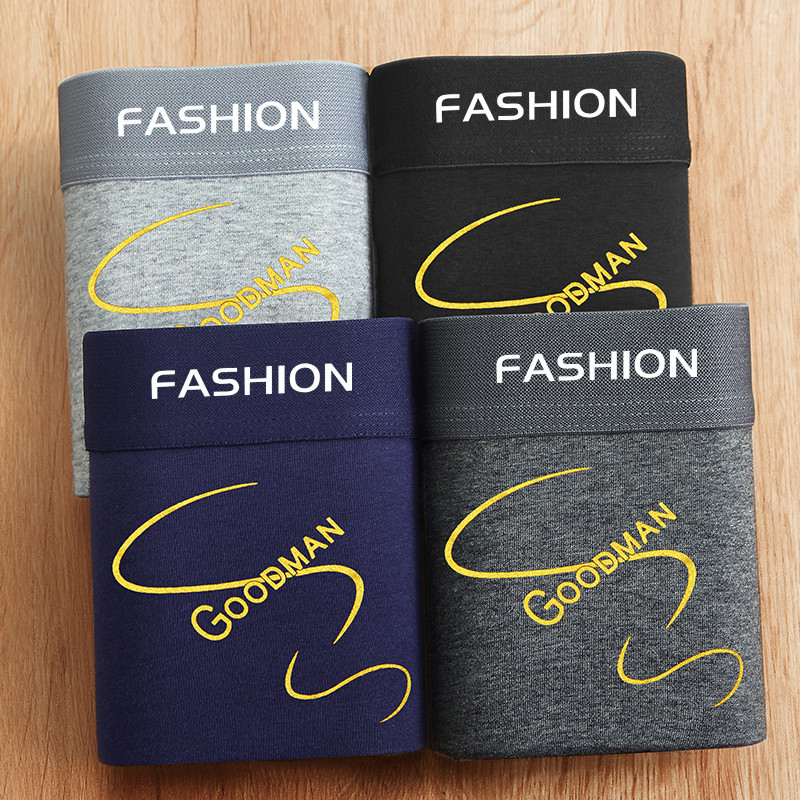 Cross-border Douyin Quick Hand Men's Underwear Four Corners Mid-waist Antibacterial Breathable Boxers Boys plus size Sports Teenagers