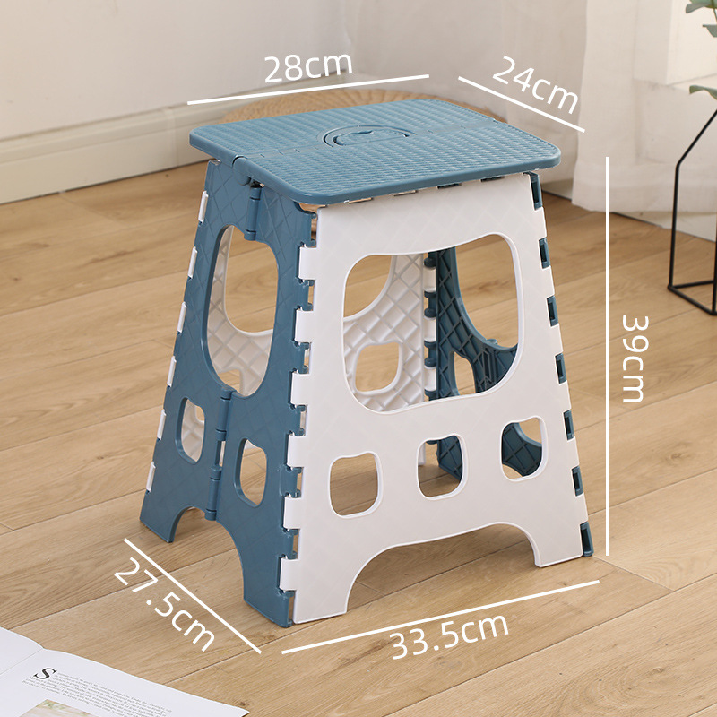 Picture of Thickened Plastic Folding Stool Portable Mini Outdoor Adult Children Chair Bench Portable Train Mazar