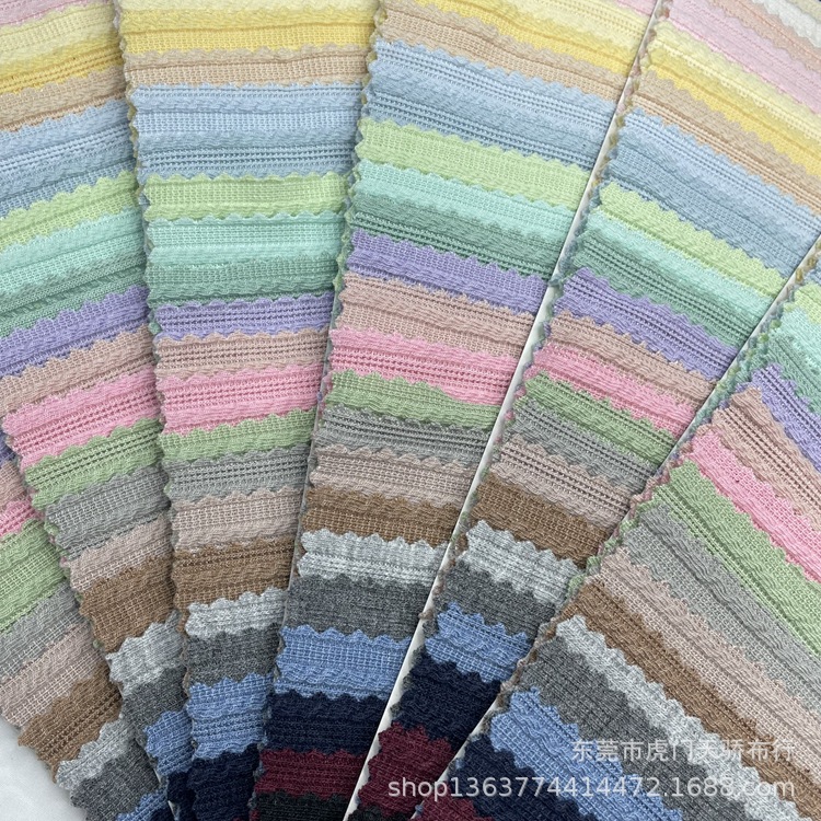 Ready Supply of Knitted Tr Ribbed Jacquard 260g Polyester-Cotton Asymmetrical Ribbed Pit Jacquard Clothing Material in Stock