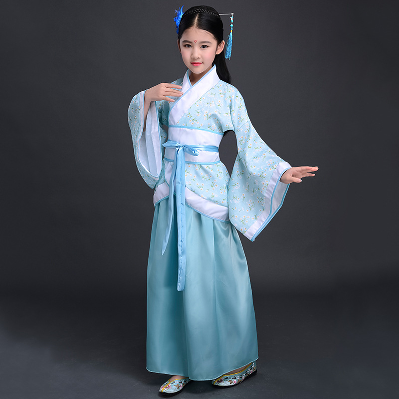 Picture of Children's Ancient Costume Female Hanfu Tang Costume Qin Dynasty Spring and Autumn Warring States Three Kingdoms Imperial Concubine Costume Han Dynasty Gege Ancient Performance Costume