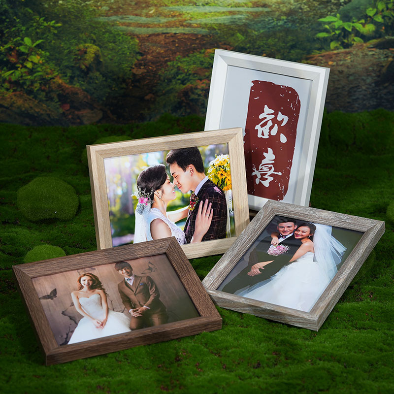 Vintage wooden photo frame diy frame simple 678 inch ornaments wholesale photo studio photo wedding small photo frame table