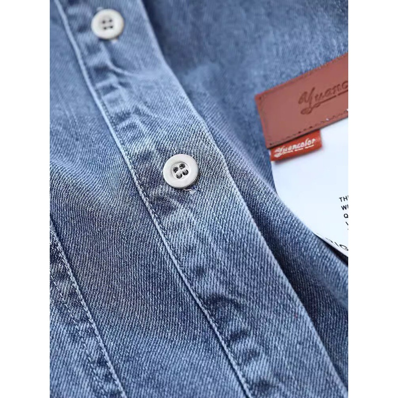 Picture of Mid-length Denim Shirt 2024 Spring New Loose Single-breasted Denim Jacket Casual Loose Long-sleeved Shirt