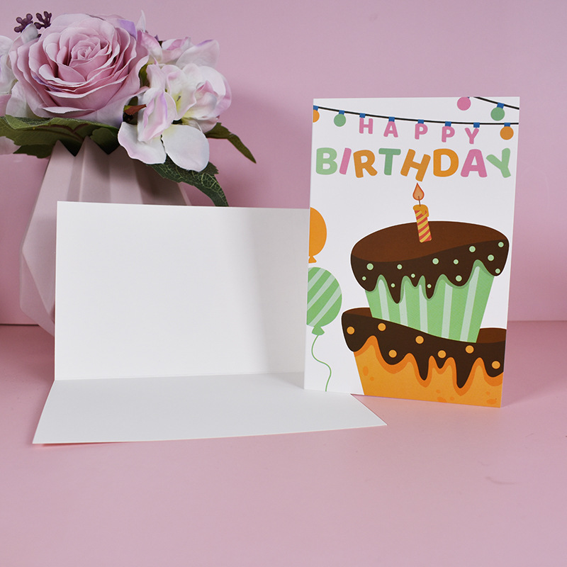 Picture of New 24-piece birthday card set cross-border hot selling Amazon folding flat card hand-painted birthday
