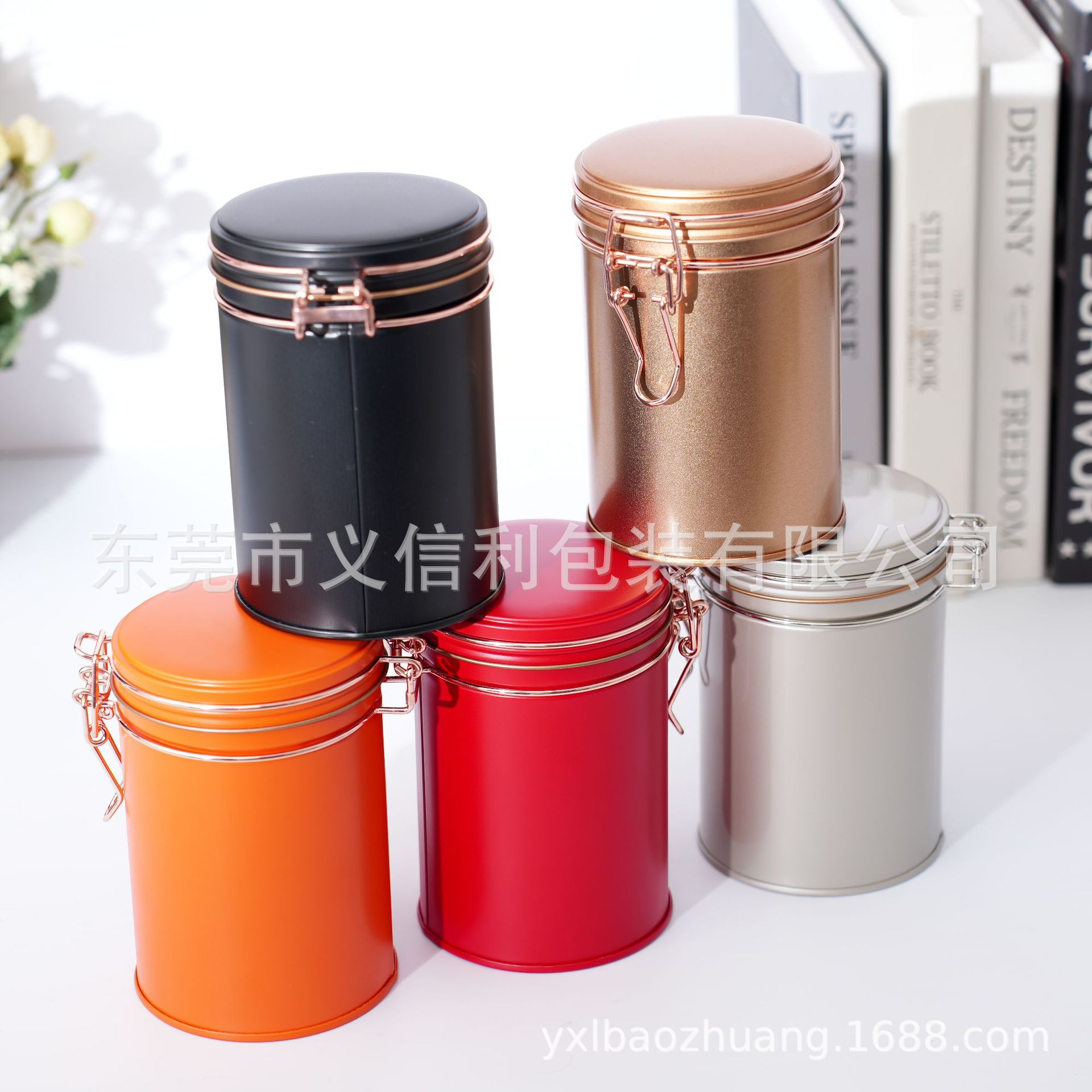 Round Snap Buckle Coffee Bean Tea Preservation Iron Can Iron Box Sealed Moisture-Proof Storage Iron Can Packaging