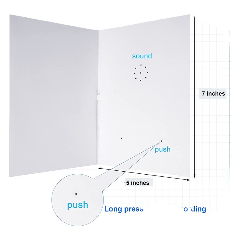 Cross-Border best selling DIY recording greeting card graffiti audio greeting card blank can be painted holiday blessing voice message greeting