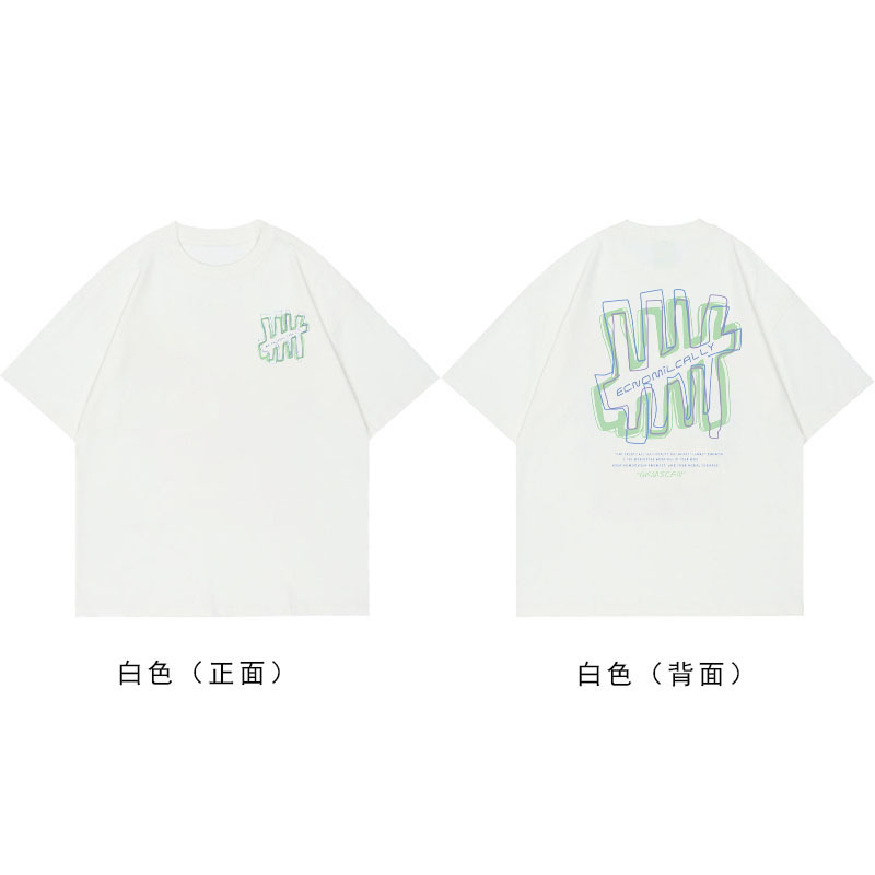 2025 New Arrival White Pure Cotton T-Shirt Women's Trendy Brand Short-Sleeved Summer Loose Hong Kong-Style Chic Couple's Top Ins Trendy