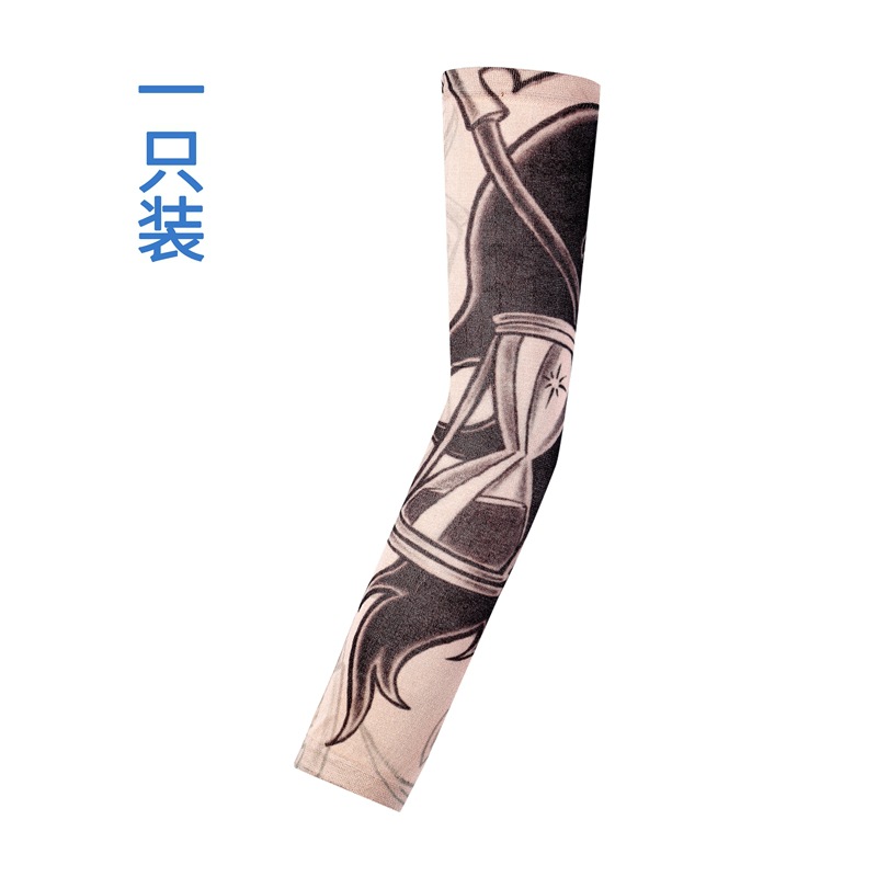 Picture of Flower Arm Tattoo Sleeve Seamless Outdoor Riding Tattoo Sunscreen Sleeve Riding Tattoo Sleeve Optional Color Cross Border