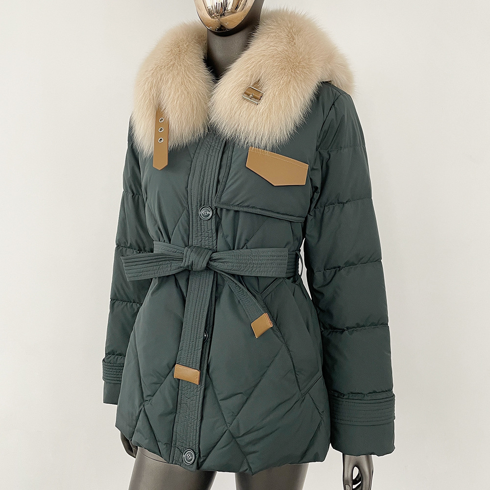 Picture of Korean version of big fur collar down jacket women 2024 new fashion short waist fashion western style thick warm coat
