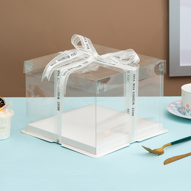 Picture of Wholesale transparent cake box 4 inch 6 inch 8 inch 10 inch 12 inch birthday cake box baking box height
