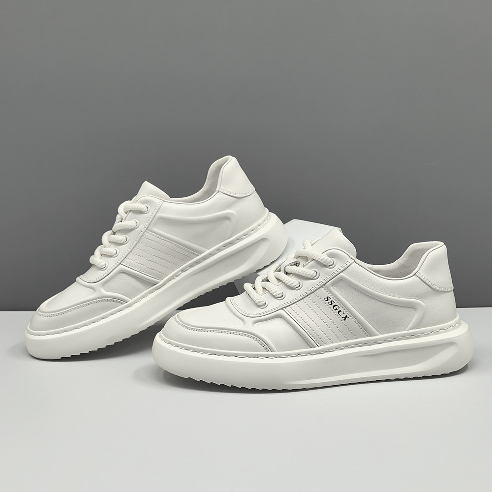 Boys' first-layer cowhide skate shoes men's trendy shoes European station men's casual shoes genuine leather versatile high-end niche men's shoes