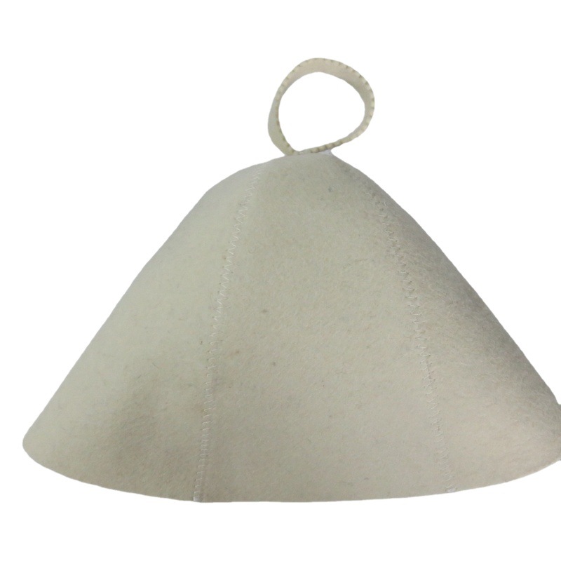 Natural Wool Felt Sauna Hat Shower Cap Manufacturer Wholesale Water-Absorbent, High Temperature Resistant and Insulated Dry Hair Sauna Hat with Logo