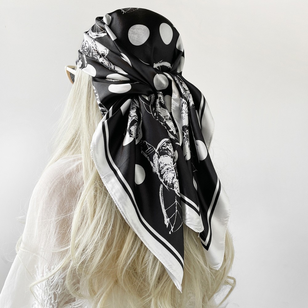 Picture of Simulated Silk Scarf Women's Headscarf 90*90cm Square Scarf Pattern Scarf Shawl European and American Cross-Border Scarf Wholesale