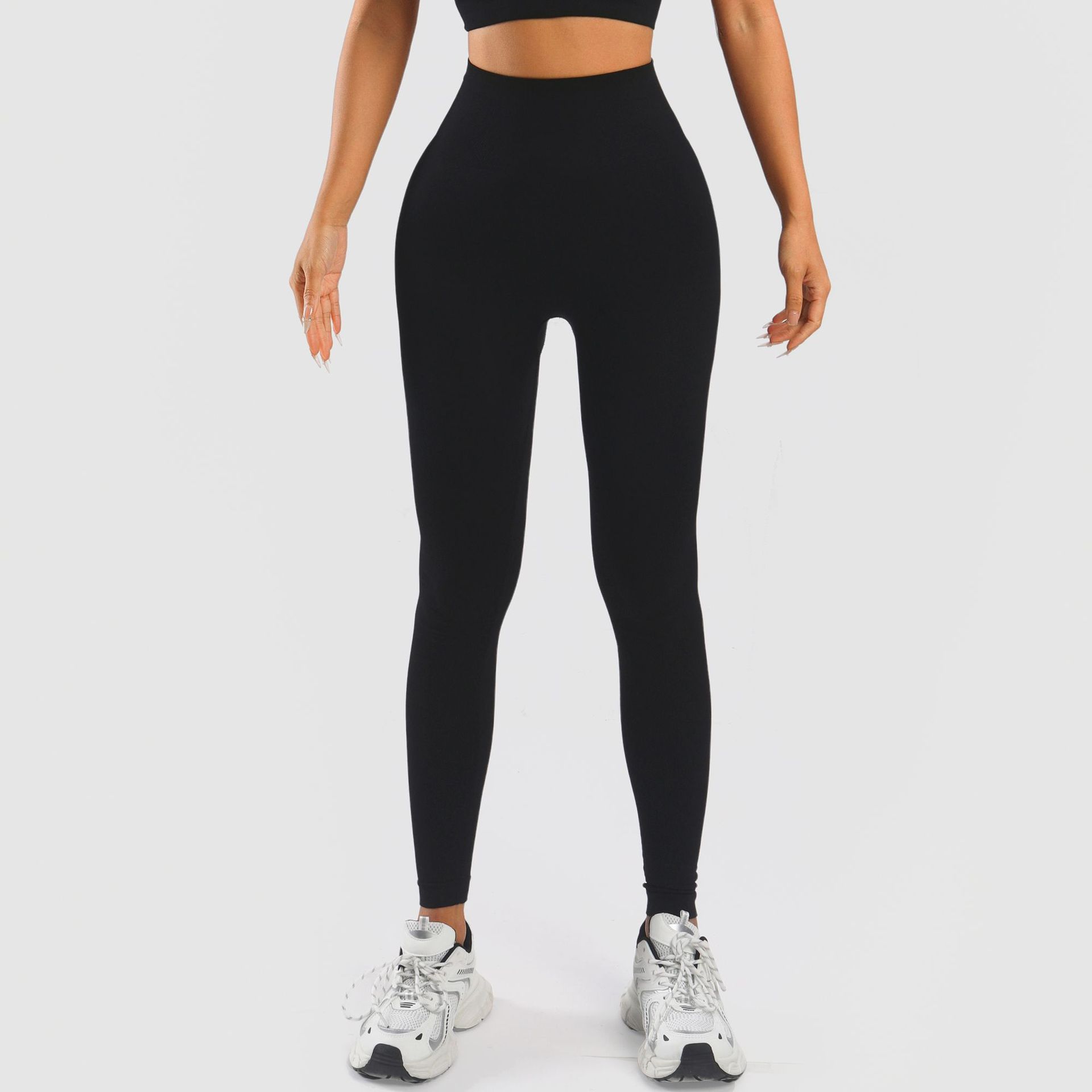 Picture of Amazon Sports Small Strap Push-up Bra Vest Short-sleeved High Waist Hip-up Trousers Fitness Yoga Sports Pants