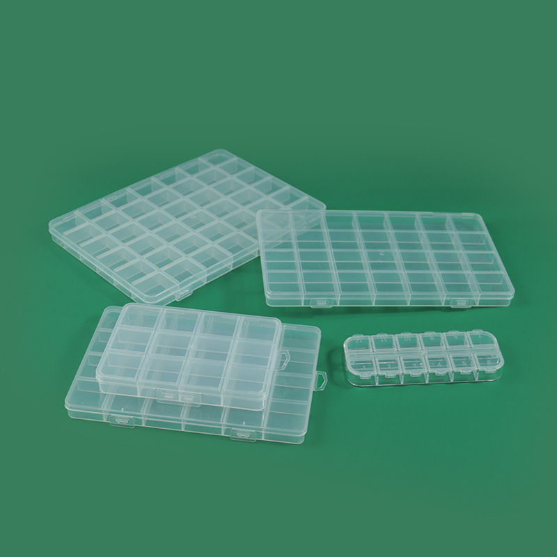 Amazon flat parts screw plastic box PP compartment storage box rubber band rice beads packaging box jewelry storage box