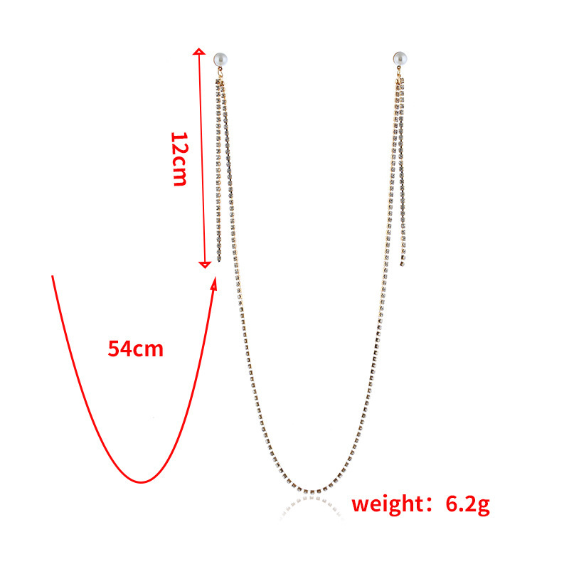 Picture of Cold style full diamond long necklace earrings halter one-piece one-piece earrings European and American personalized earrings for women