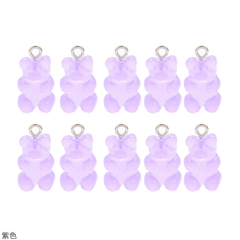 Picture of Transparent Candy Color Resin Bear Accessories Handmade DIY Homemade Bracelet Earrings Jewelry Keychain Pendant Material